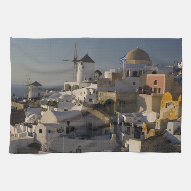 Greece and Greek Island of Santorini town of Oia Towel (Horizontal)