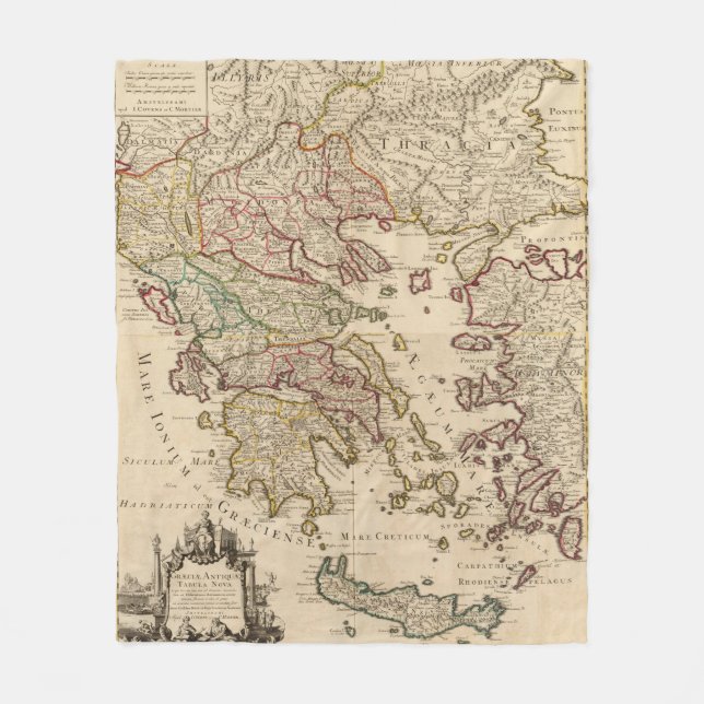Greece and Macedonia Fleece Blanket (Front)