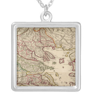 Greece and Macedonia Silver Plated Necklace