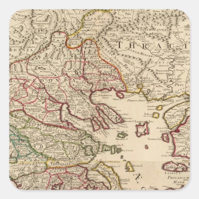 Greece and Macedonia Square Sticker (Front)