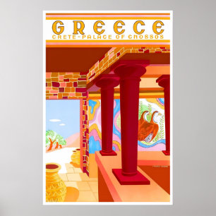 Greece Art Crete Travel Poster Greek Print