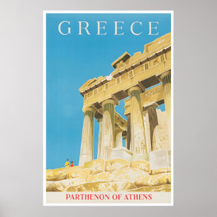 Greece Art Print Athens Poster Vintage Greek Art