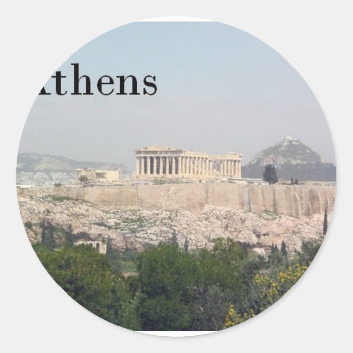 Greece Athens Acropolis Round Sticker