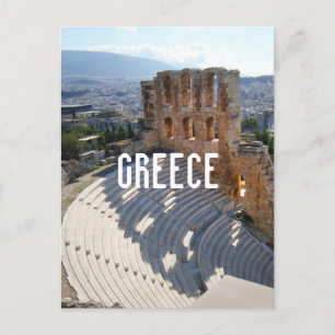 Greece Athens Theater Ruins Postcard