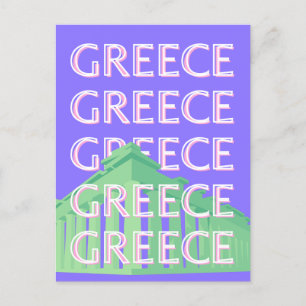 Greece, Athens Travel Art Holiday Postcard