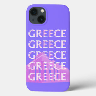 Greece, Athens Travel Art, Retro Travel Art iPhone 13 Case