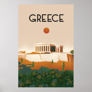 Greece Athens travel poster