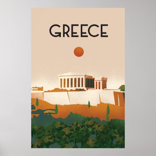 Greece Athens travel poster