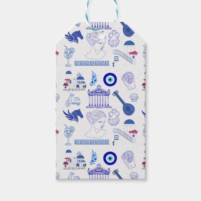 Greece Blue and White Gift Tags (Front)