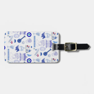 Greece Blue and White Luggage Tag