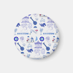 Greece Blue and White Magnet