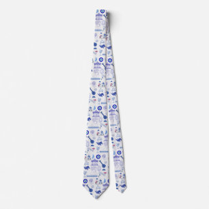 Greece Blue and White Neck Tie
