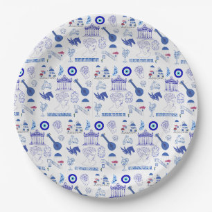 Greece Blue and White Paper Plates