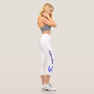 Greece Blue LOVE Heart Flag Personalized  Capri Leggings