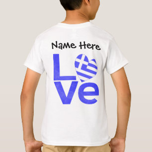 Greece Blue LOVE Heart Flag Personalized T-Shirt
