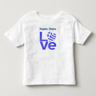 Greece Blue LOVE Heart Flag Personalized Toddler T-shirt