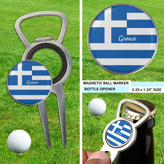 Greece bottle opener, golf marker, Greek Flag Divot Tool (Creator Uploaded)