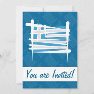 Greece Brush Flag Invitation