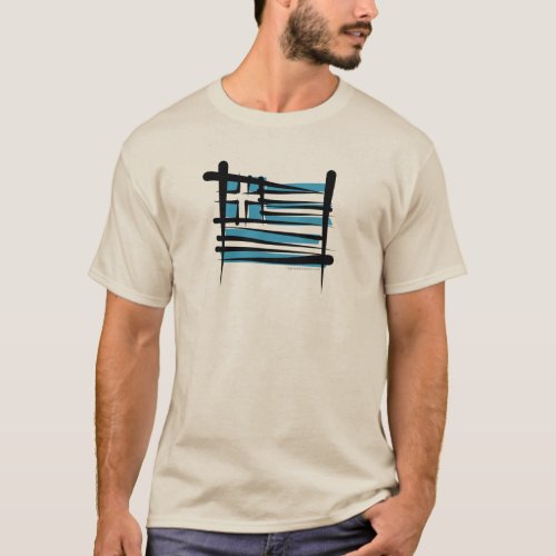 Greece Brush Flag T_Shirt