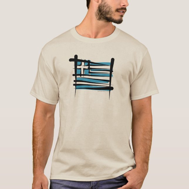 Greece Brush Flag T-Shirt (Front)
