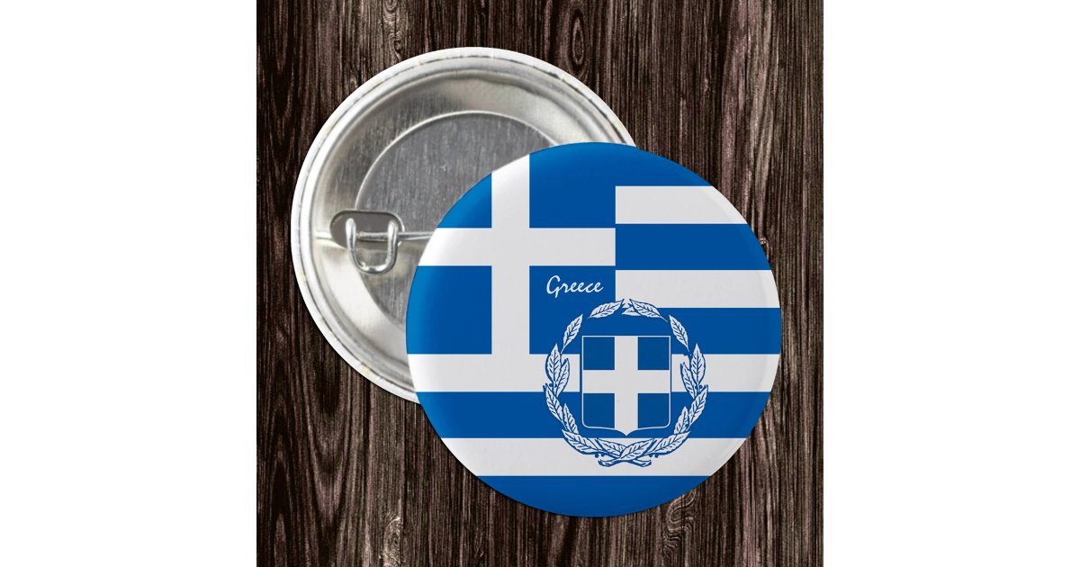 Greece button, patriotic Greek Flag fashion Button | Zazzle