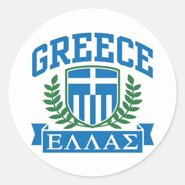 Greece Classic Round Sticker (Front)