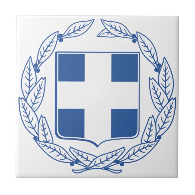 Greece Coat Of Arms Ceramic Tile (Front)