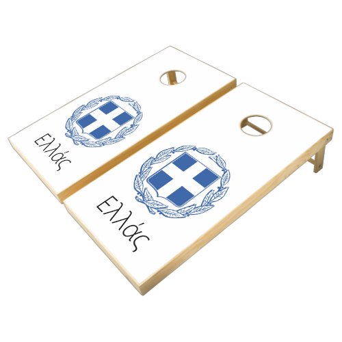 Greece coat of arms cornhole set