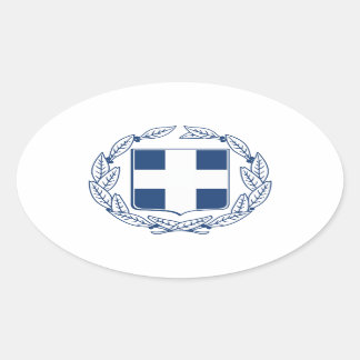Greece Coat of Arms Oval Sticker