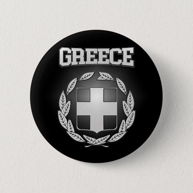 Greece Coat of Arms Pinback Button (Front)