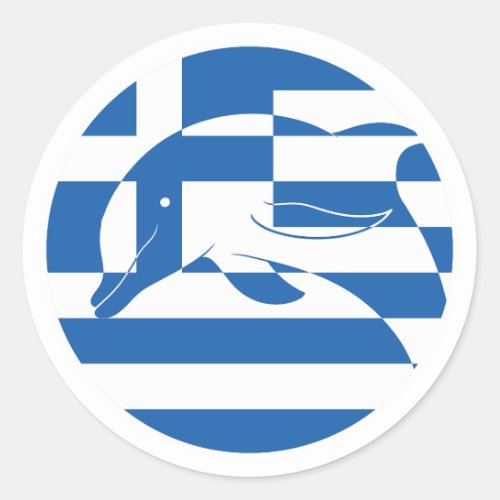 Greece Common dolphin Greek National Animal Flag Classic Round Sticker