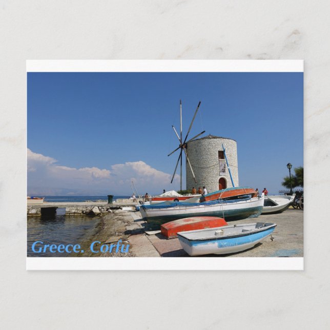 Greece, Corfu, Old Windmill, Postcard (Front)