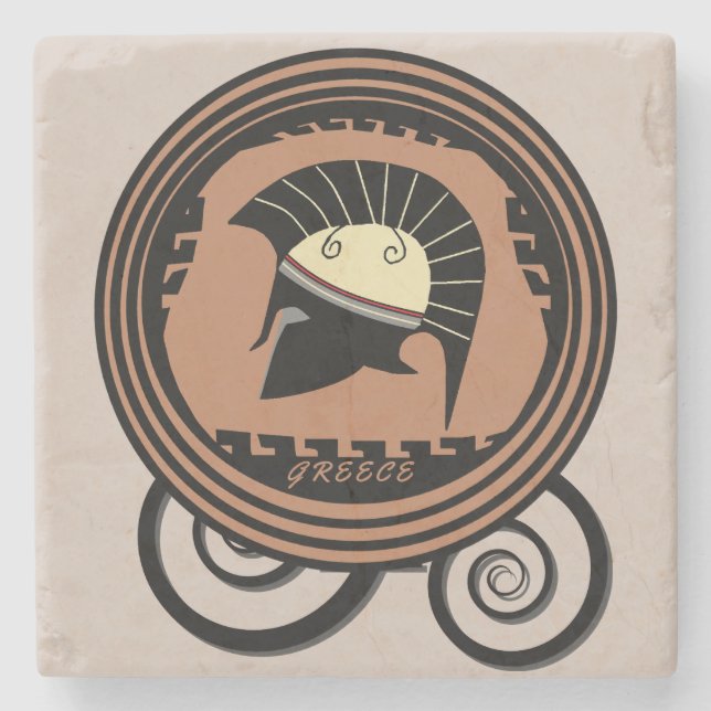 Greece Corinthian Helmet Legendary Stone Coaster (Front)