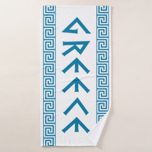 greece country nation text name symbol greek trave bath towel