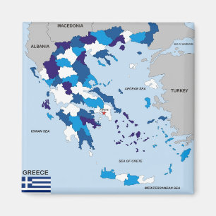 greece country political map flag greek magnet