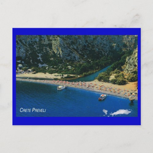 Greece Crete beach at Preveli Mediterranean Postcard