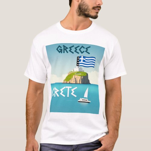 Greece Crete Flag Map T_Shirt