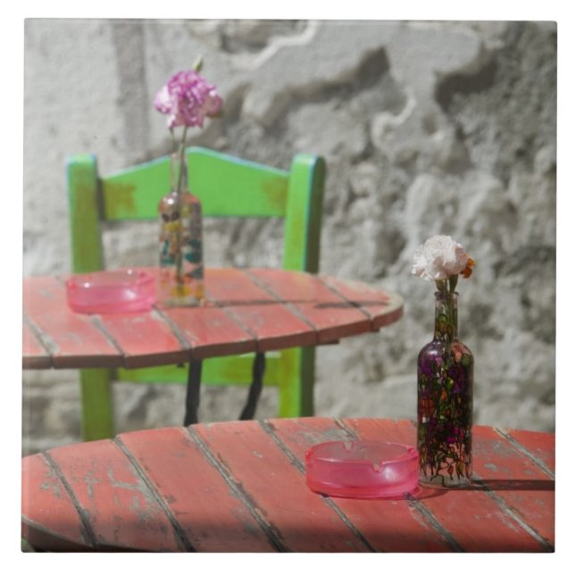 GREECE, CRETE, Hania Province, Hania: Colorful 2 Ceramic Tile (Front)