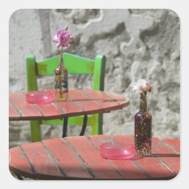 GREECE, CRETE, Hania Province, Hania: Colorful 2 Square Sticker (Front)