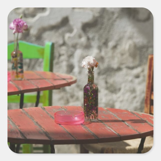 GREECE, CRETE, Hania Province, Hania: Colorful Square Sticker (Front)