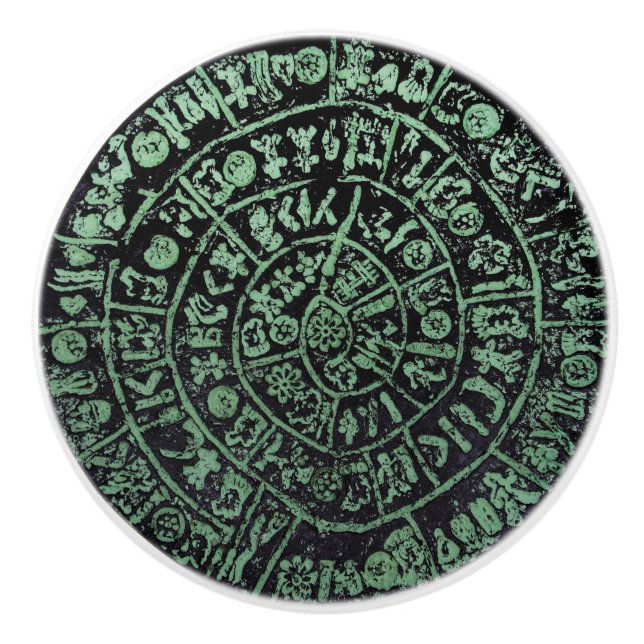 Greece Crete Phaistos ancient disk history code Mi Ceramic Knob (Front)