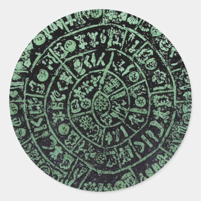 Greece Crete Phaistos ancient disk history code Mi Classic Round Sticker (Front)