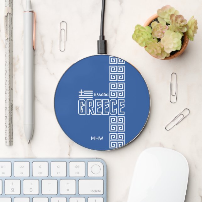 Greece custom monogram wireless charger  (Desk)