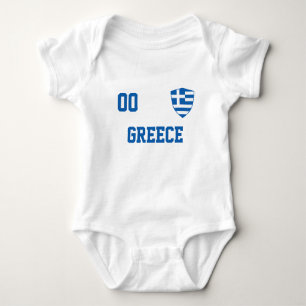 Greece Custom Name & Number Jersey Baby Bodysuit