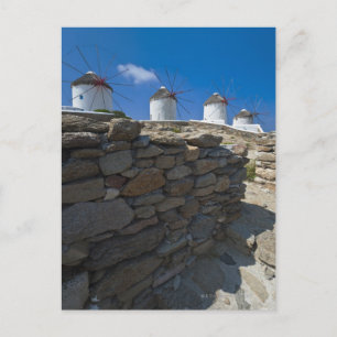 Greece, Cyclades Islands, Mykonos, Stone wall Postcard
