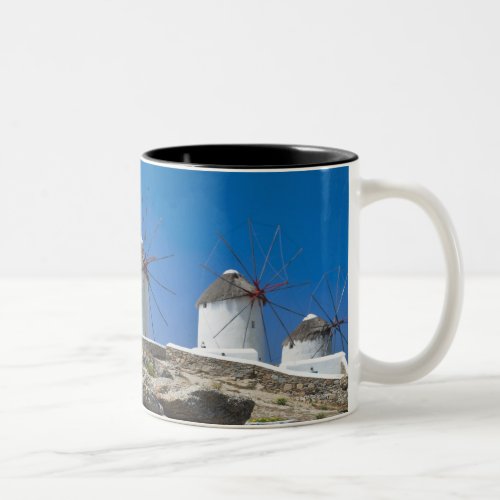 Greece Cyclades Islands Mykonos Stone wall Two_Tone Coffee Mug