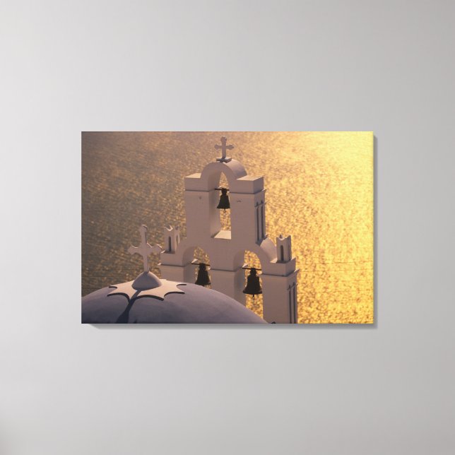 Greece, Cyclades Islands, Santorini, Thira, Canvas Print (Front)
