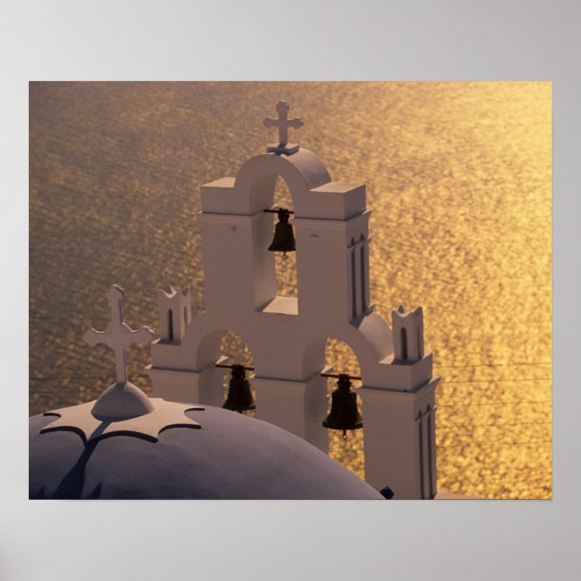 Greece, Cyclades Islands, Santorini, Thira, Poster (Front)