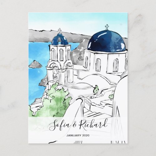 Greece Engagement proposal anniversary couple gift Holiday Postcard