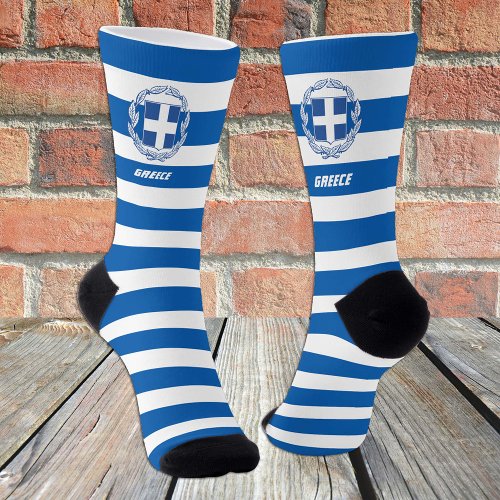 Greece fashion Socks Greek flag Bluewhite stripe Socks